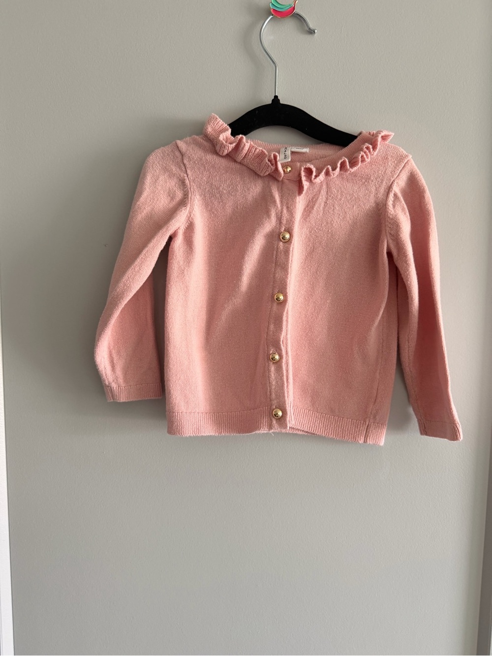 Janie and Jack Pink Ruffle Collar Cardigan